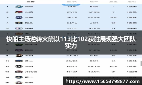 快船主场逆转火箭以113比102获胜展现强大团队实力